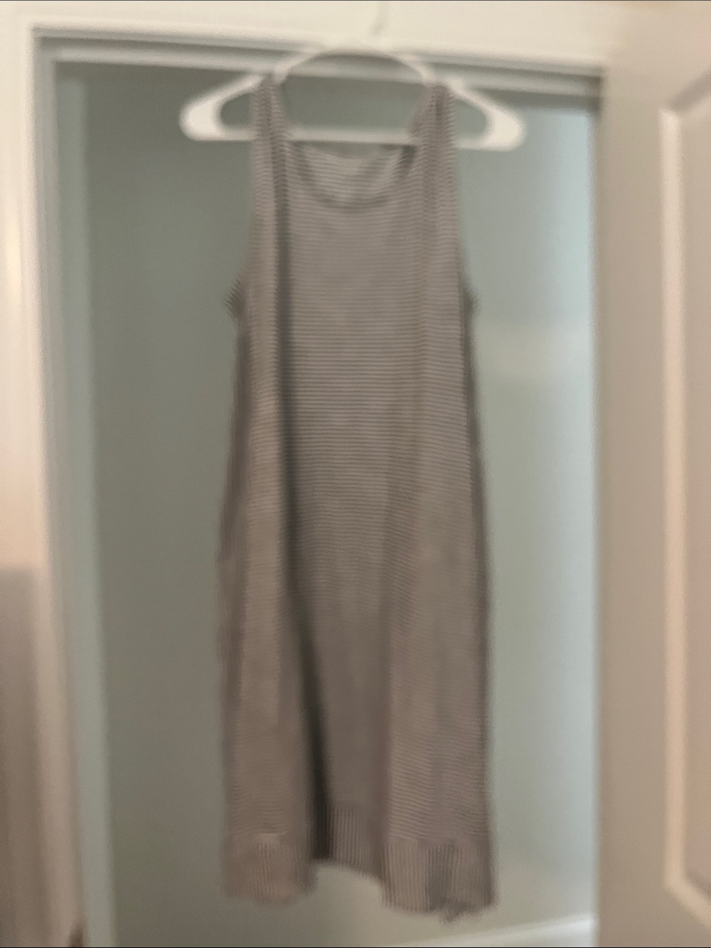Lands' End Sleeveless Striped Midi Dress in Black and White